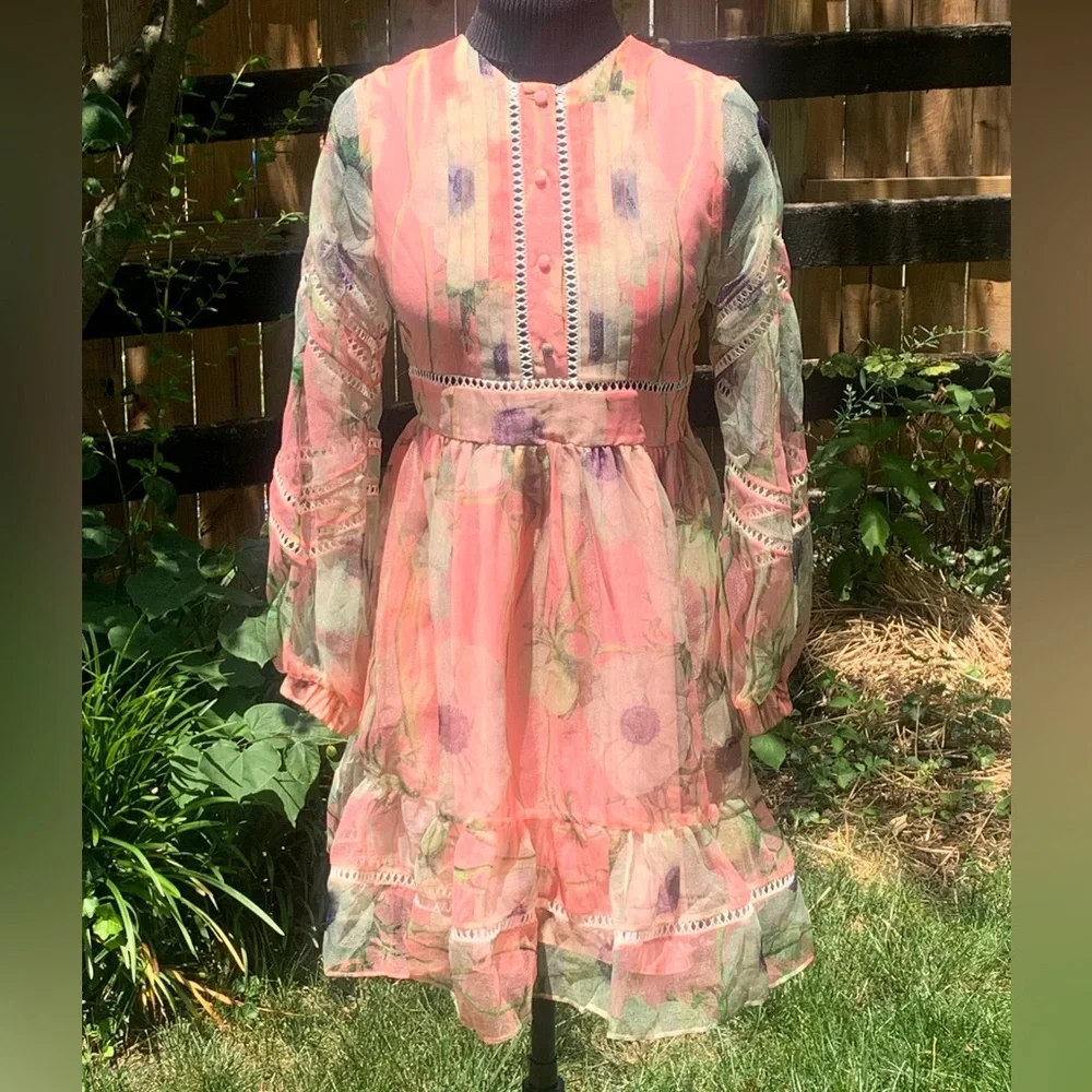 Cynthia Rowley Poppy Organza Peach Dress - Picture 14 of 15